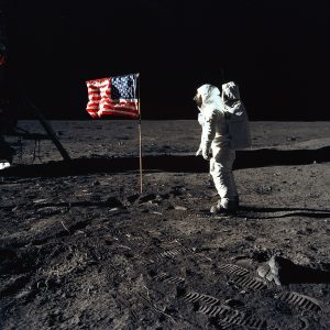 Buzz Aldrin en la Luna, 1969. Fotografía de la NASA.