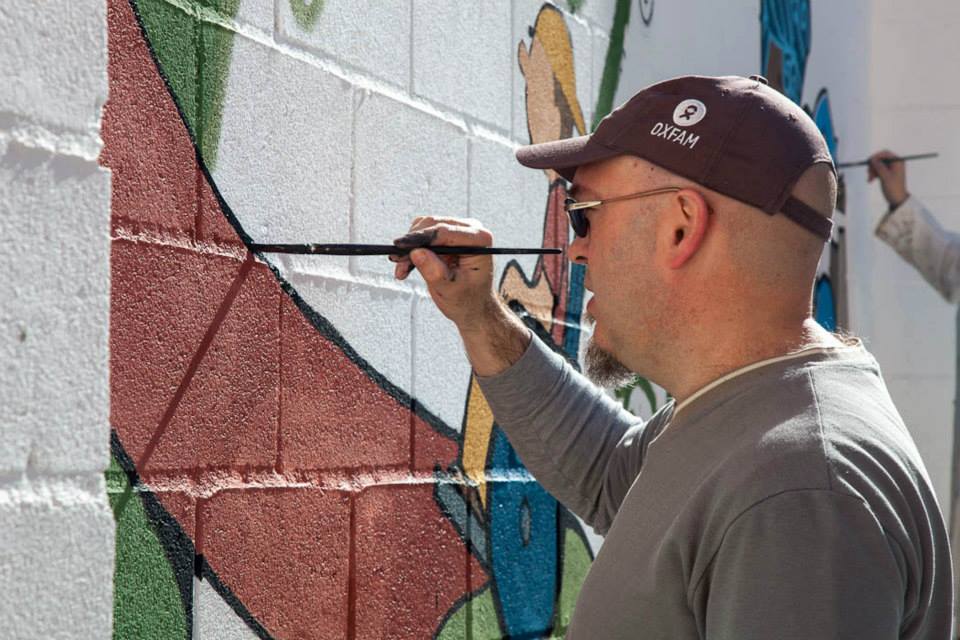 Mural en el centro de Paralísis cerebral Cruz Roja de Valencia